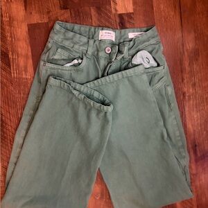 Cotton On Women’s Green Low Straight Panel Jeans Size 2
